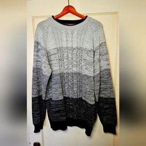 Vintage XLT Graphix brand Men's gray & black long sleeved sweater, 100% acrylic